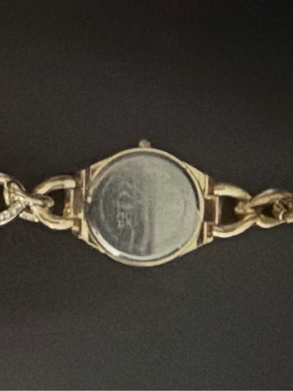 True Religion Iced link chain Gold Tone Crystal Accent Chain-Link Women's Watch